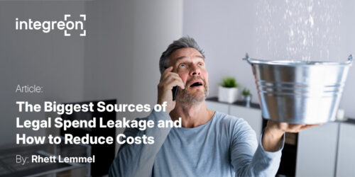 Water leaking through the ceiling and falling into a pot held by a worried man holding a cellphone.