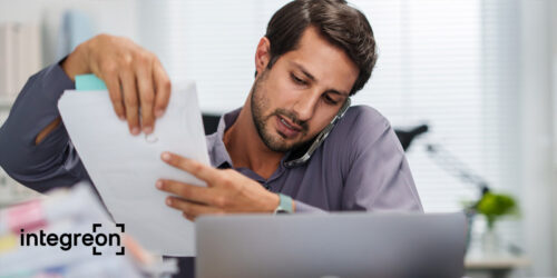 Man handling some documents and papers