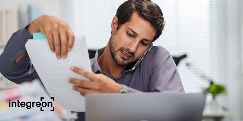 Man handling some documents and papers