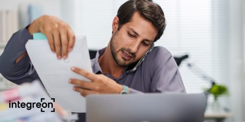 Man handling some documents and papers
