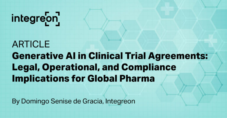 Generative AI in clinical trial agreements — legal, operational and compliance implications for global pharma